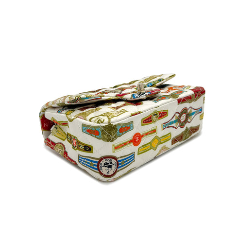 CHANEL MINI MATELASSE CUBA COLLECTION CHAIN SHOULDER BAG WHITE SATIN 90272813