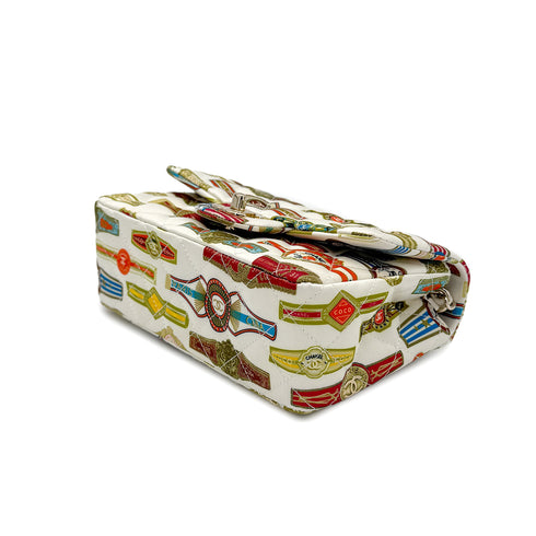 CHANEL MINI MATELASSE CUBA COLLECTION CHAIN SHOULDER BAG WHITE SATIN 90272813