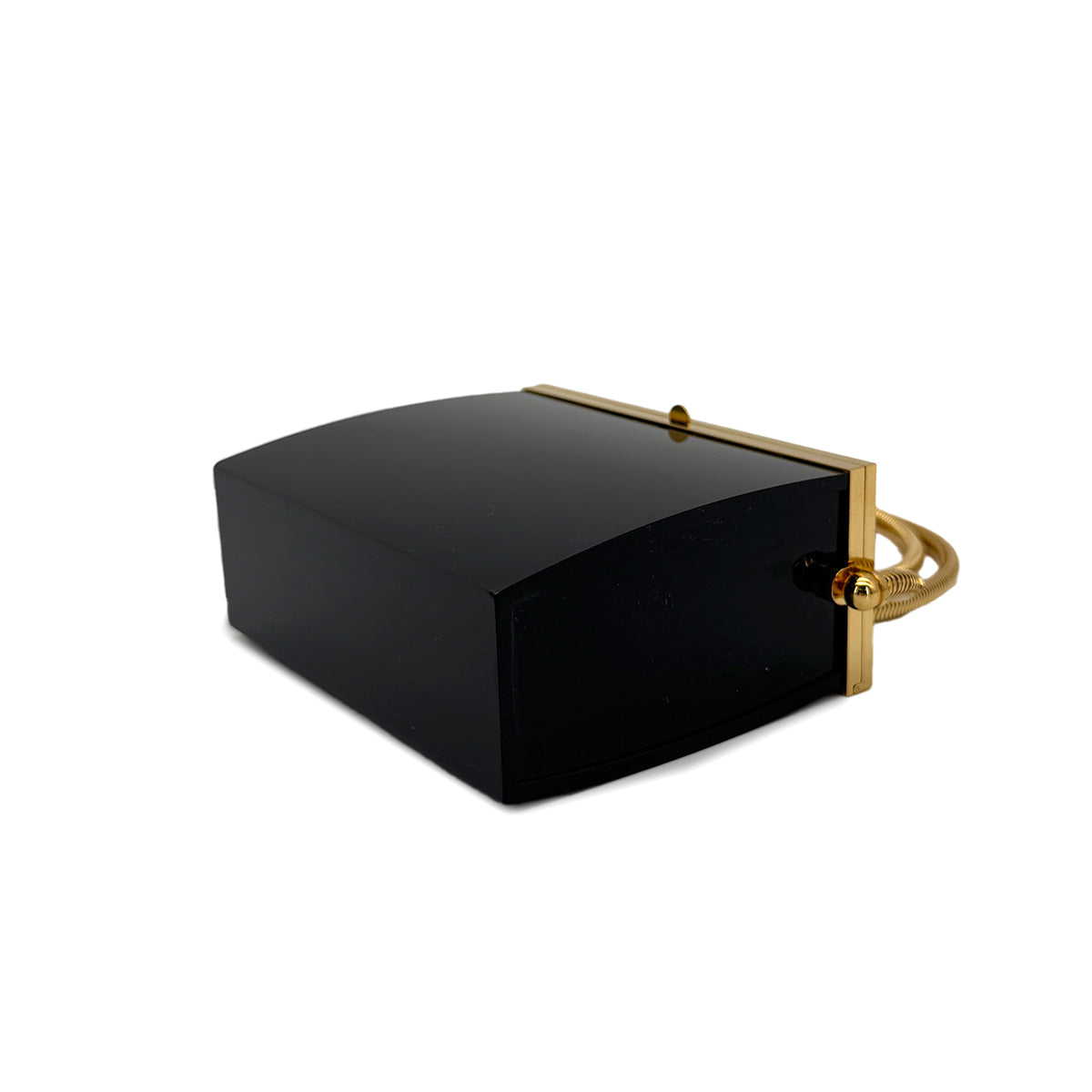 CHANEL VINTAGE MINAUDIERE SNAKE CHAIN SHOULDER VANITY BAG BLACK 97P 90272815