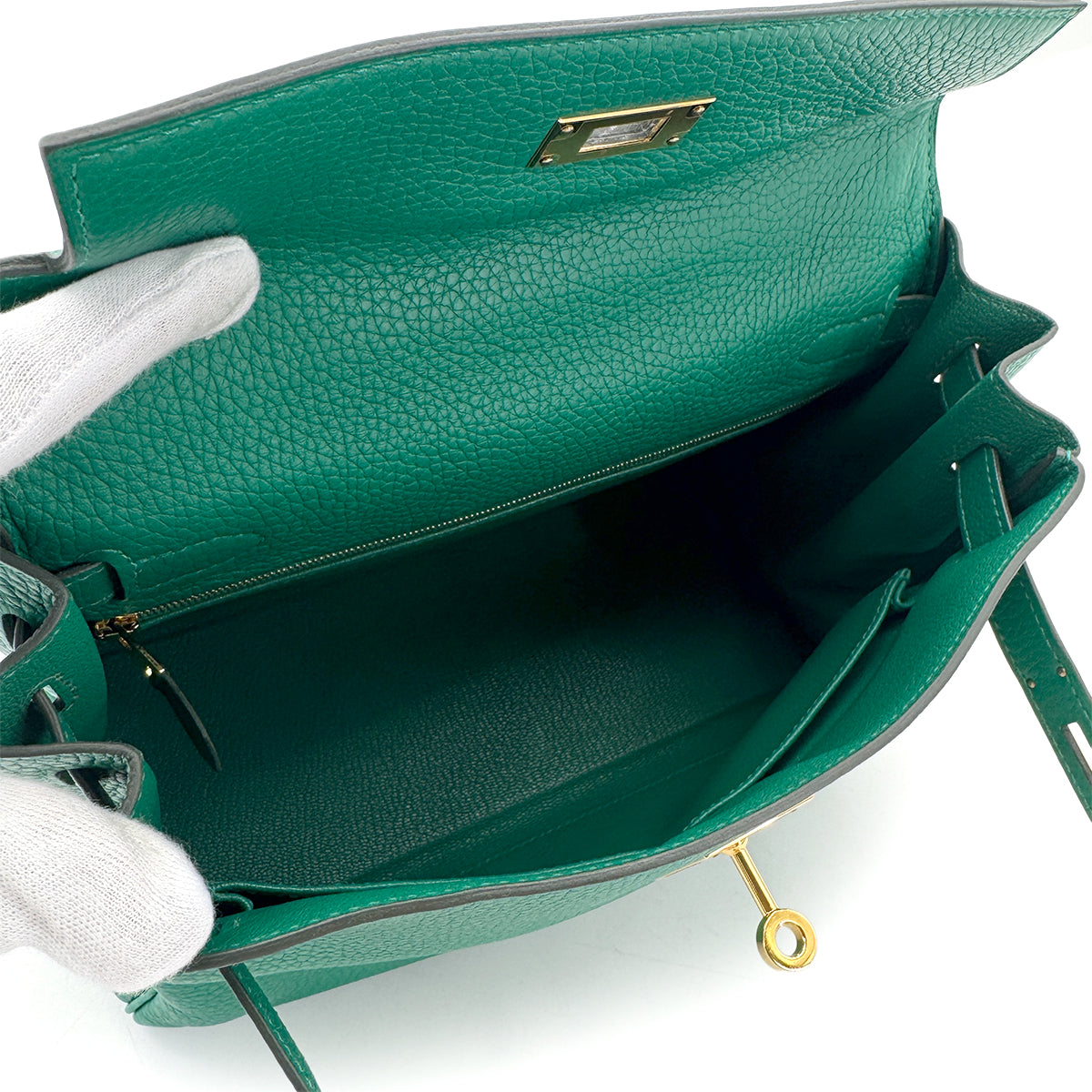 HERMES KELLY 28 RETOURNE VERT VERTIGO TAURILLON CLEMENCE HAND SHOULDER BAG C GHW 90272819