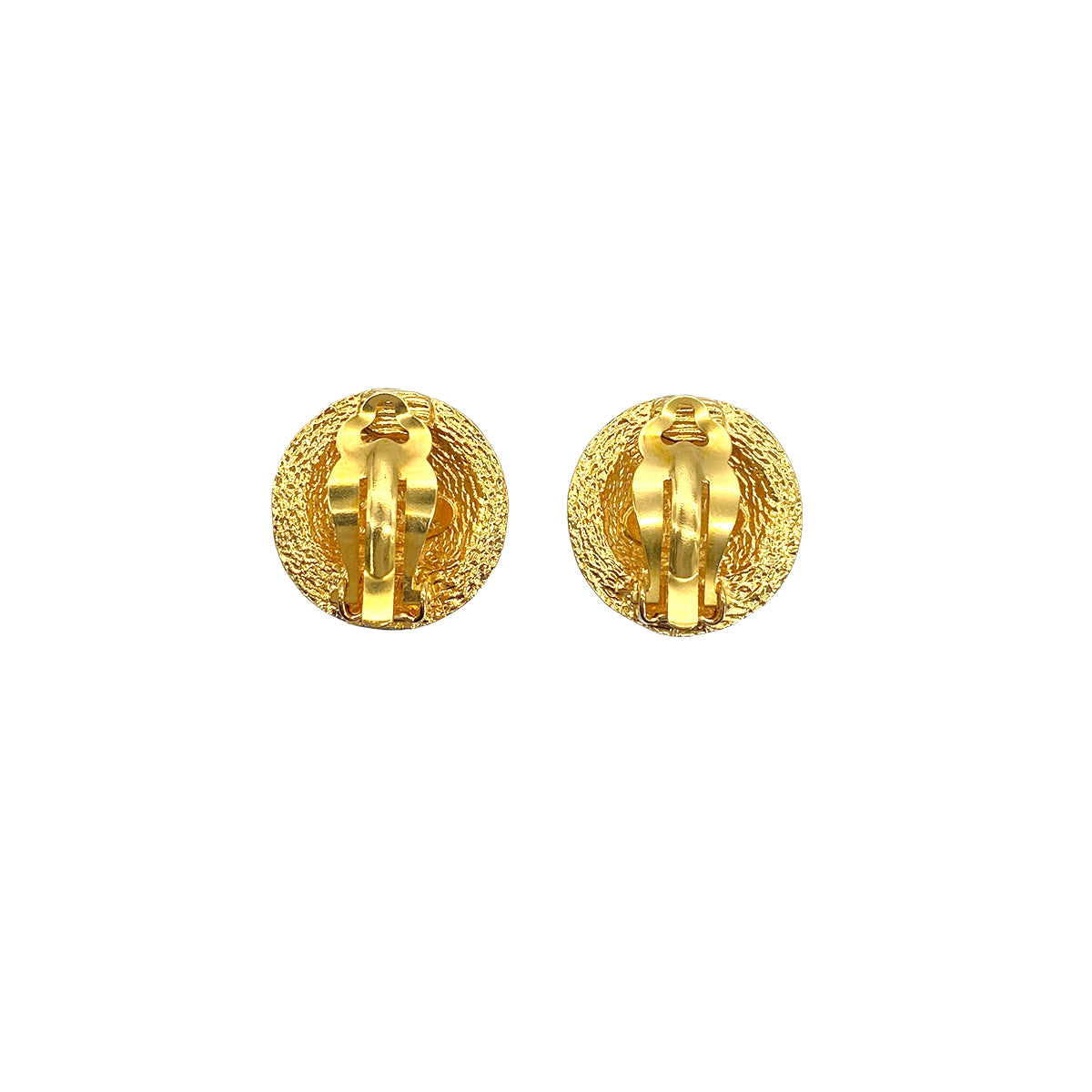 CHANEL VINTAGE EARRINGS COCOMARK ROUND GOLD ACCESSORY 90272829