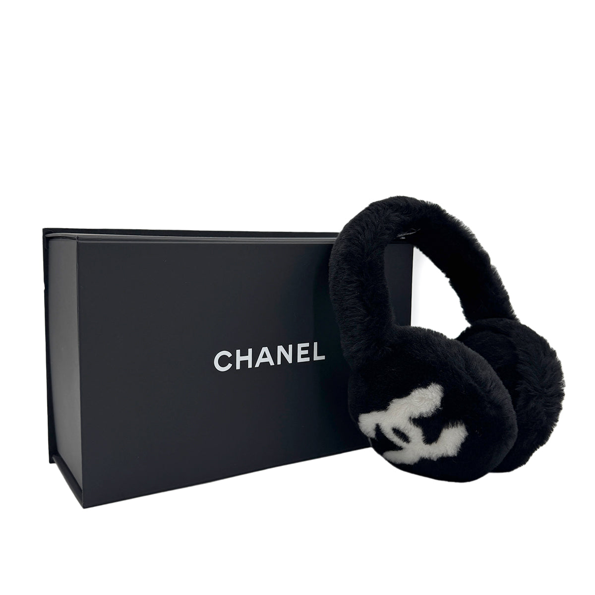 CHANEL EARMUFFS COCOMARK BLACK WHITE 90272831