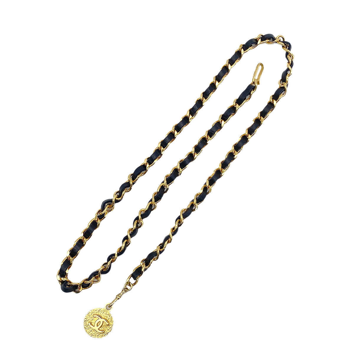 CHANEL VINTAGE CHAIN BELT LEATHER COCOMARK ACCESSORY 90272832