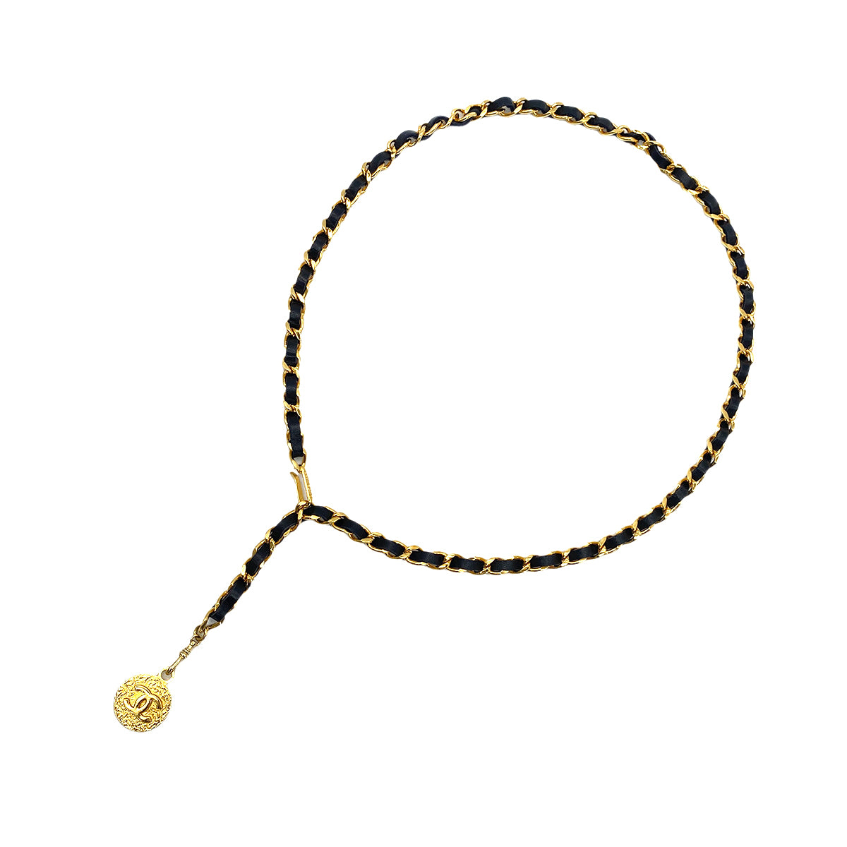 CHANEL VINTAGE CHAIN BELT LEATHER COCOMARK ACCESSORY 90272832