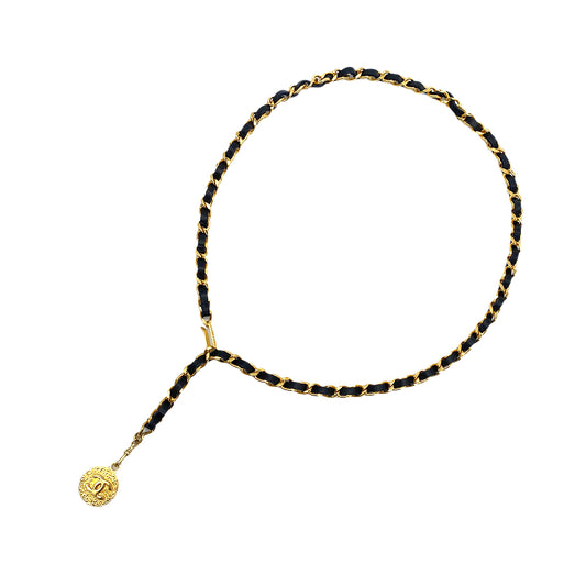 CHANEL VINTAGE CHAIN BELT LEATHER COCOMARK ACCESSORY 90272832