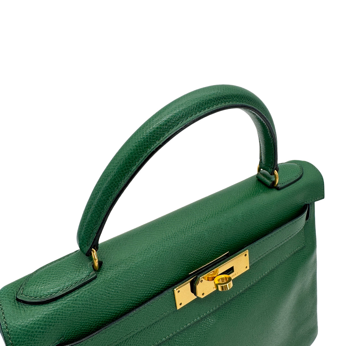 HERMES KELLY 28 RETOURNE GREEN COUCHEVEL HAND SHOULDER BAG 〇T GHW 90272858