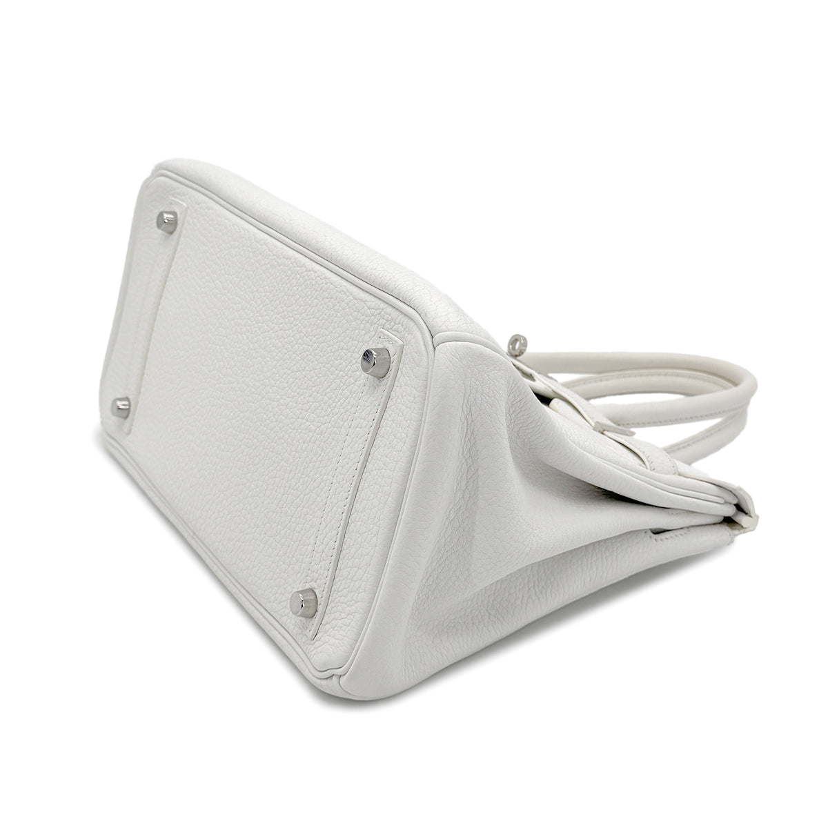 HERMES BIRKIN 30 WHITE TAURILLON CLEMENCE HAND BAG ▢K SHW 90272861