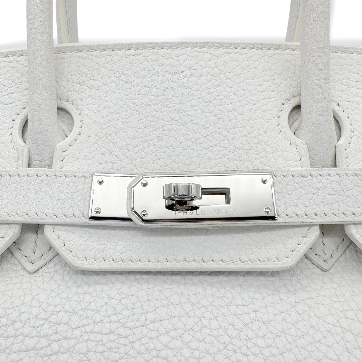 HERMES BIRKIN 30 WHITE TAURILLON CLEMENCE HAND BAG ▢K SHW 90272861