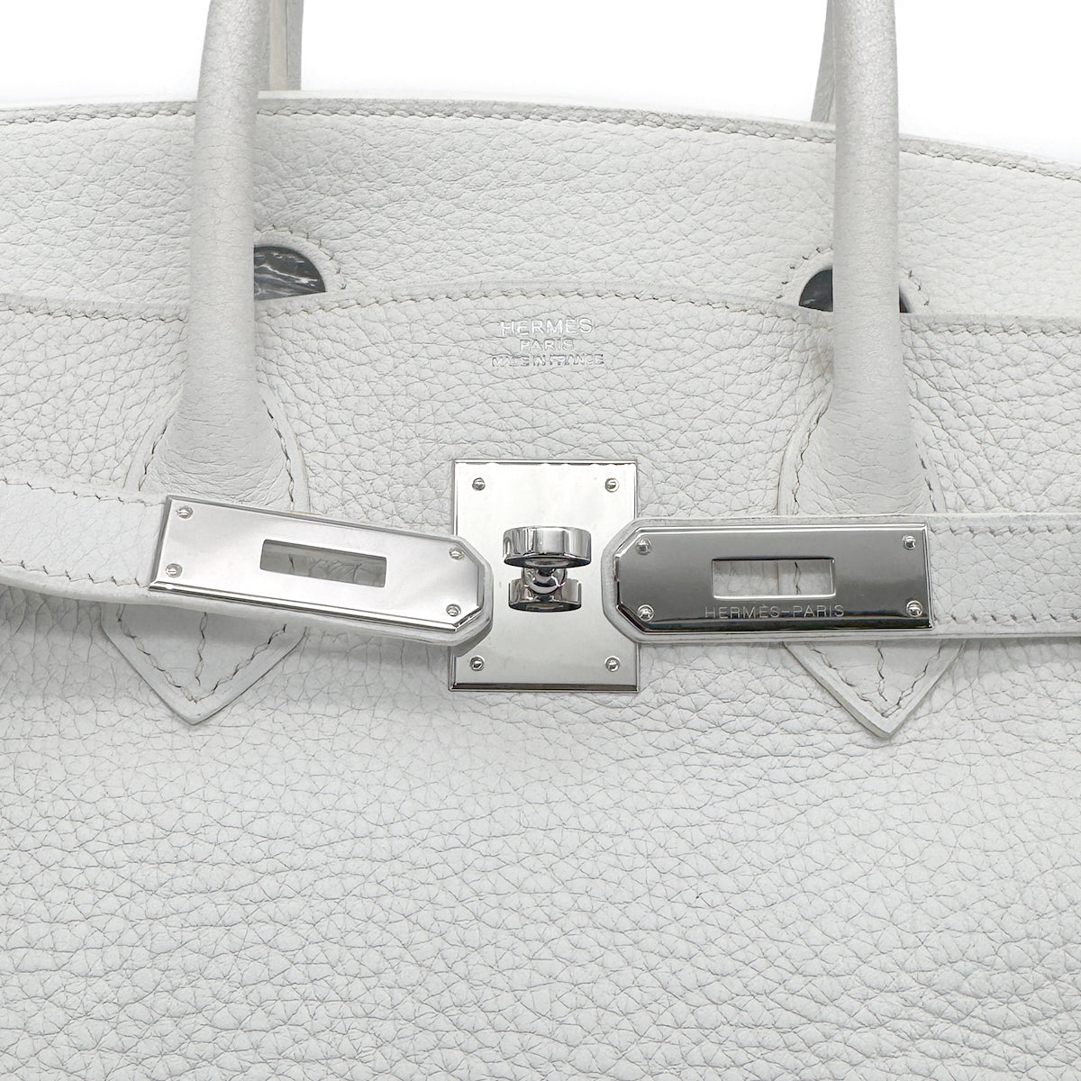 HERMES BIRKIN 30 WHITE TAURILLON CLEMENCE HAND BAG ▢K SHW 90272861