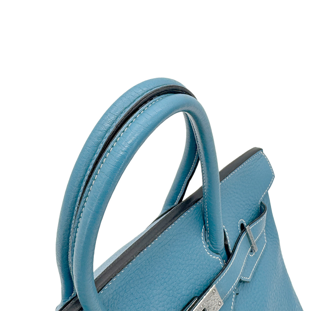 HERMES BIRKIN 30 BLEU JEAN TAURILLON CLEMENCE HAND BAG ▢H SHW 90272862