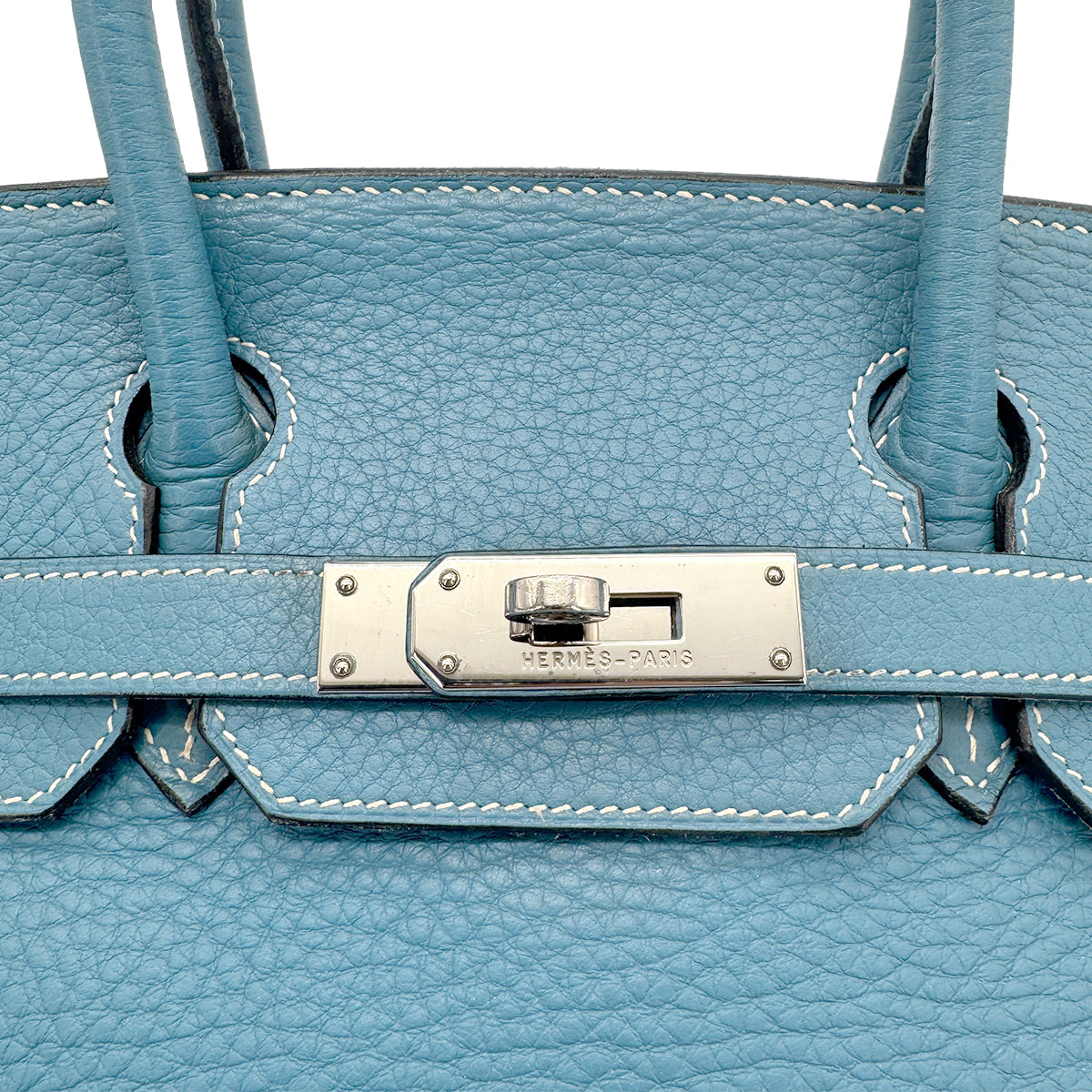 HERMES BIRKIN 30 BLEU JEAN TAURILLON CLEMENCE HAND BAG ▢H SHW 90272862