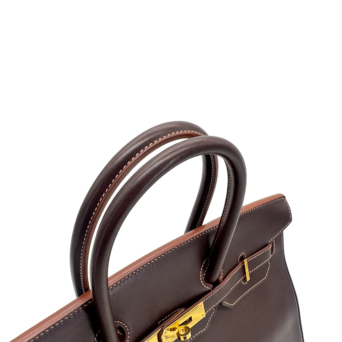 HERMES BIRKIN 35  HAVANE VEAU GULLIVER HAND BAG □B GHW 90272863