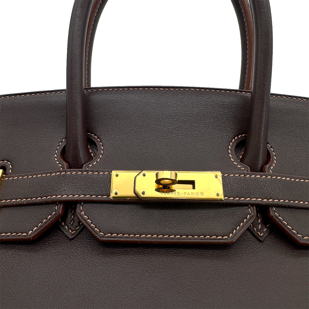HERMES BIRKIN 35  HAVANE VEAU GULLIVER HAND BAG □B GHW 90272863