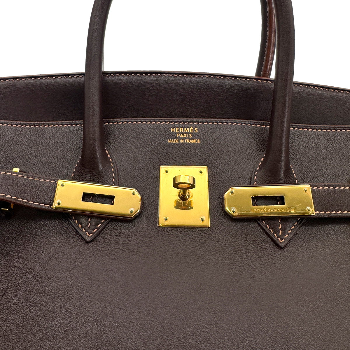 HERMES BIRKIN 35  HAVANE VEAU GULLIVER HAND BAG □B GHW 90272863