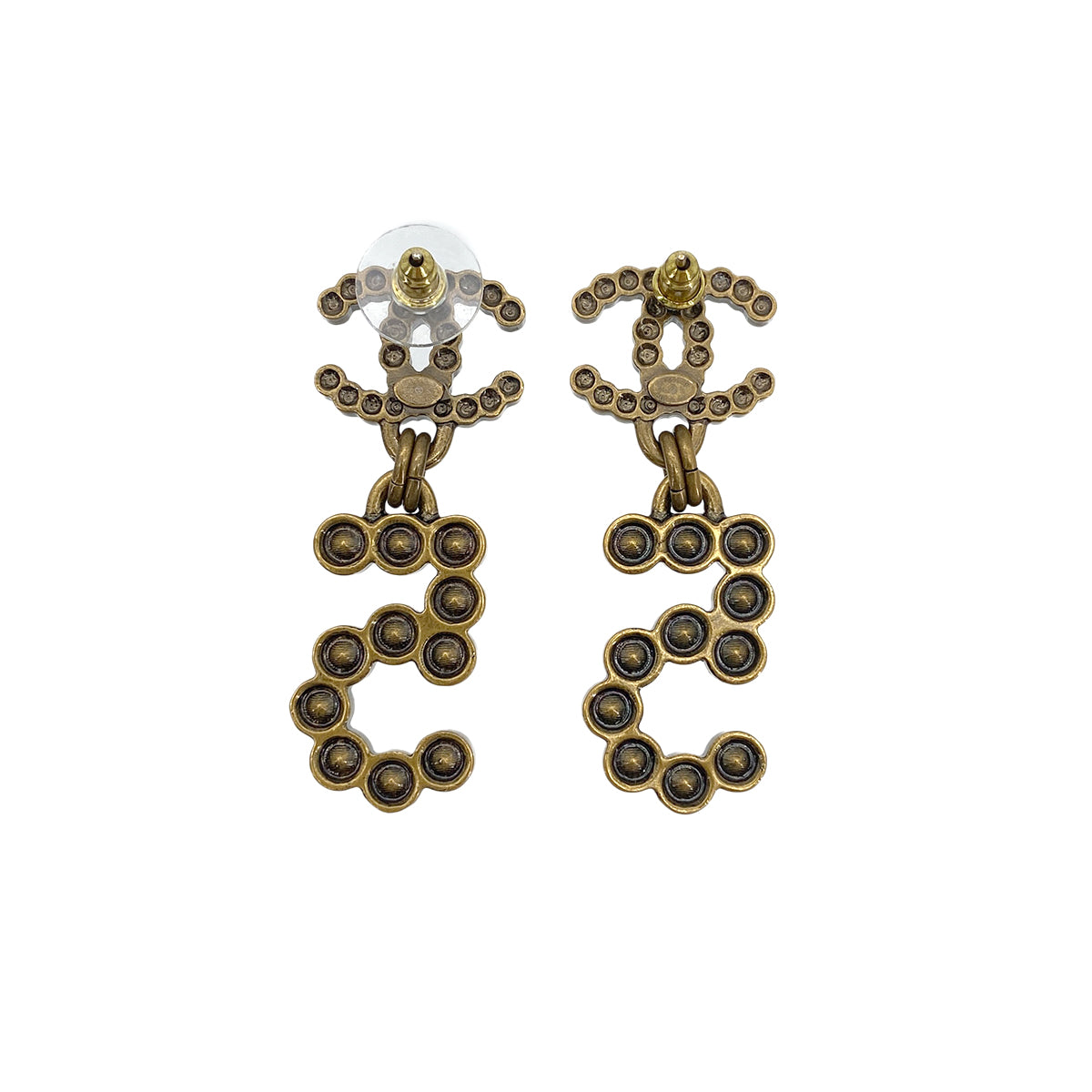 CHANEL EARRINGS SWING COCOMARK No.5 RHINESTONE ACCESSORY B20S 90272864