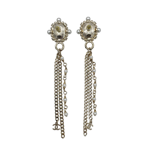 CHANEL EARRINGS SWING COCOMARK FAKEPEARL RHINESTONE ACCESSORY B22P 90272867 - PURPOSE