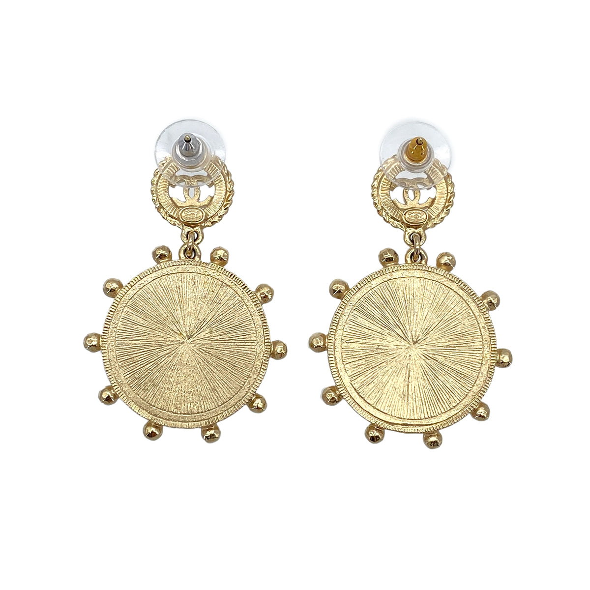 CHANEL EARRINGS LA PAUSA COCOMARK RHINESTONE ACCESSORY A19C 90272869