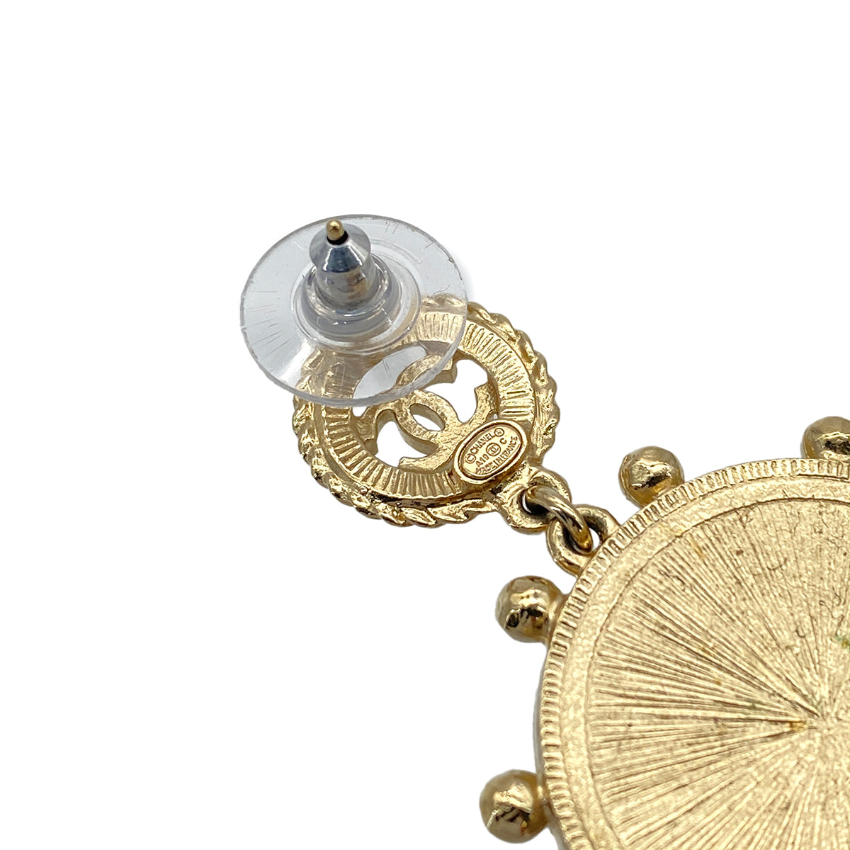 CHANEL EARRINGS LA PAUSA COCOMARK RHINESTONE ACCESSORY A19C 90272869