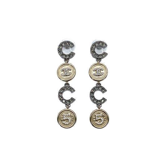CHANEL EARRINGS SWING COCOMARK RHINESTONE ACCESSORY A21S 90272870