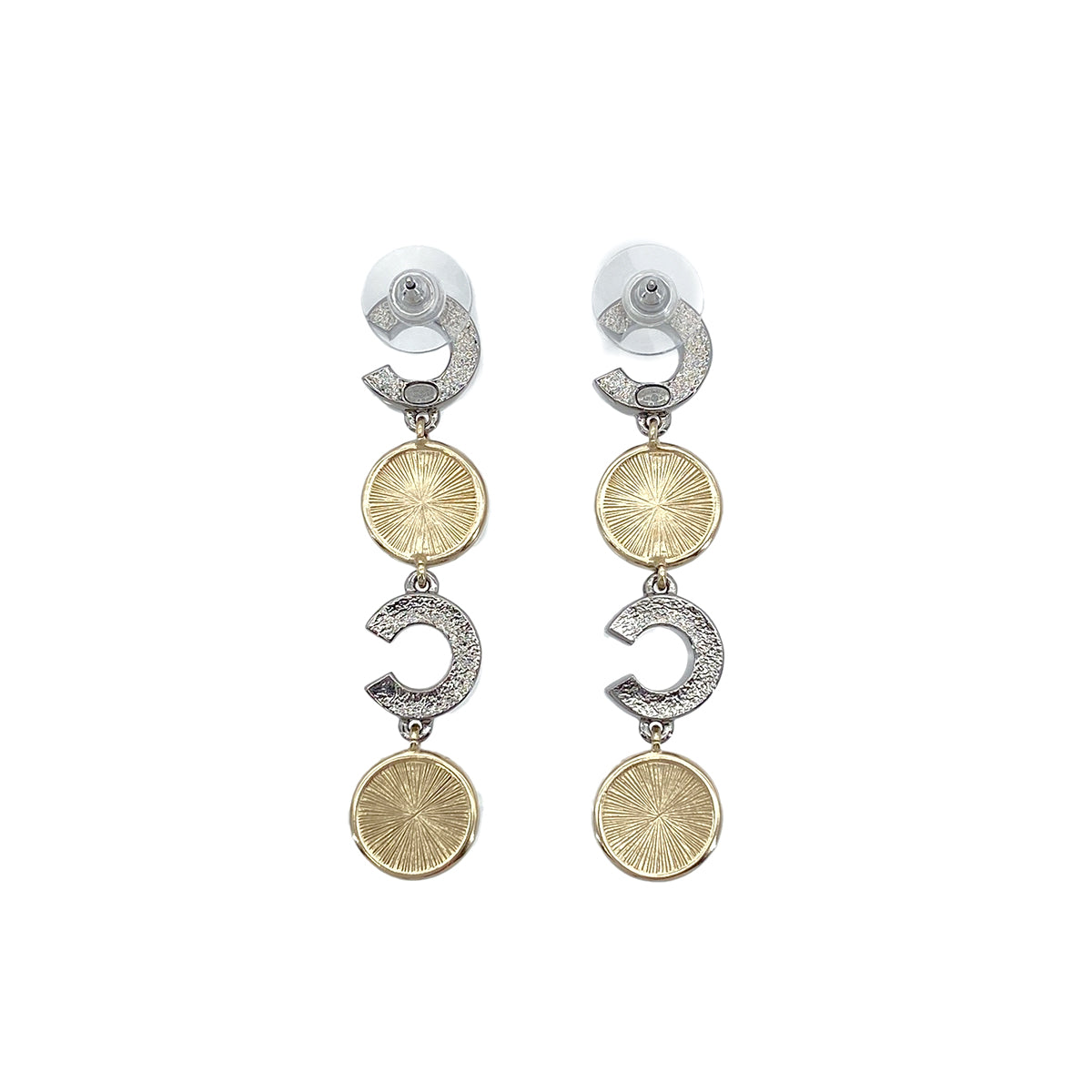 CHANEL EARRINGS SWING COCOMARK RHINESTONE ACCESSORY A21S 90272870