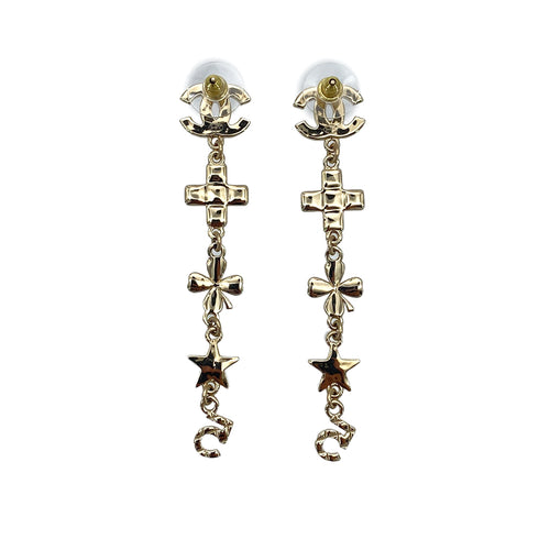 CHANEL EARRINGS COCOMARK STAR CLOVER NO.5 COLOR STONE RHINESTONE SWING ACCESSORY B23C 90272871 - PURPOSE