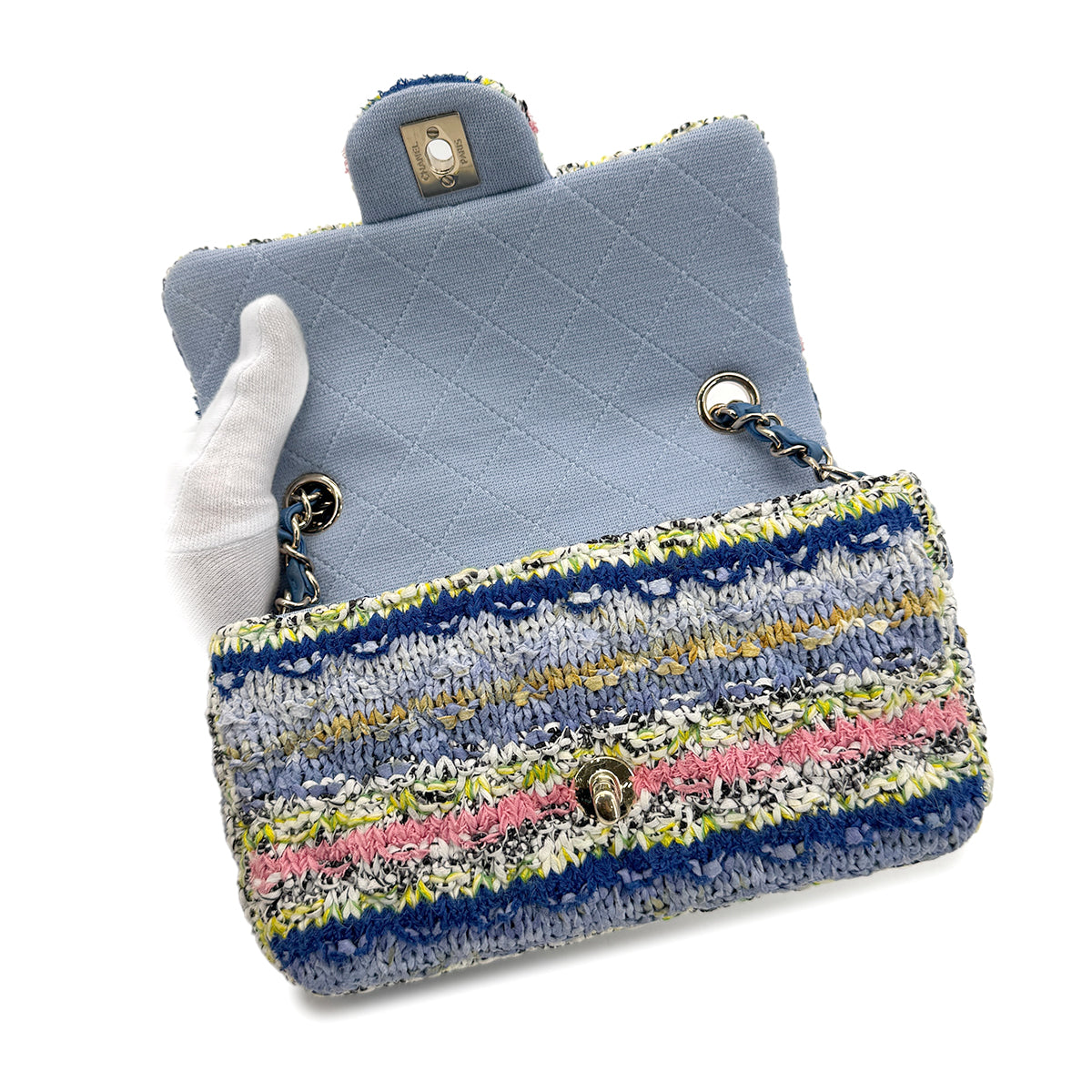 CHANEL CHAIN SHOULDER BAG MULTICOLOR TWEED 90272956
