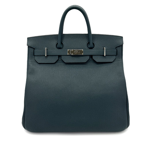 HERMES HAUT A COURROIES 40 VERT CYPRESS TAURILLON CLEMENCE HAND BAG D 90272959