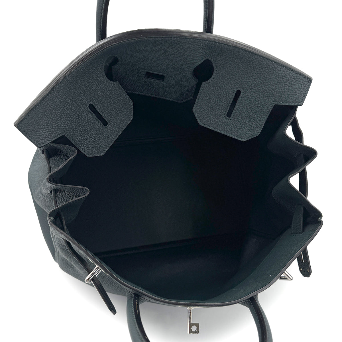 HERMES HAUT A COURROIES 40 VERT CYPRESS TAURILLON CLEMENCE HAND BAG D 90272959