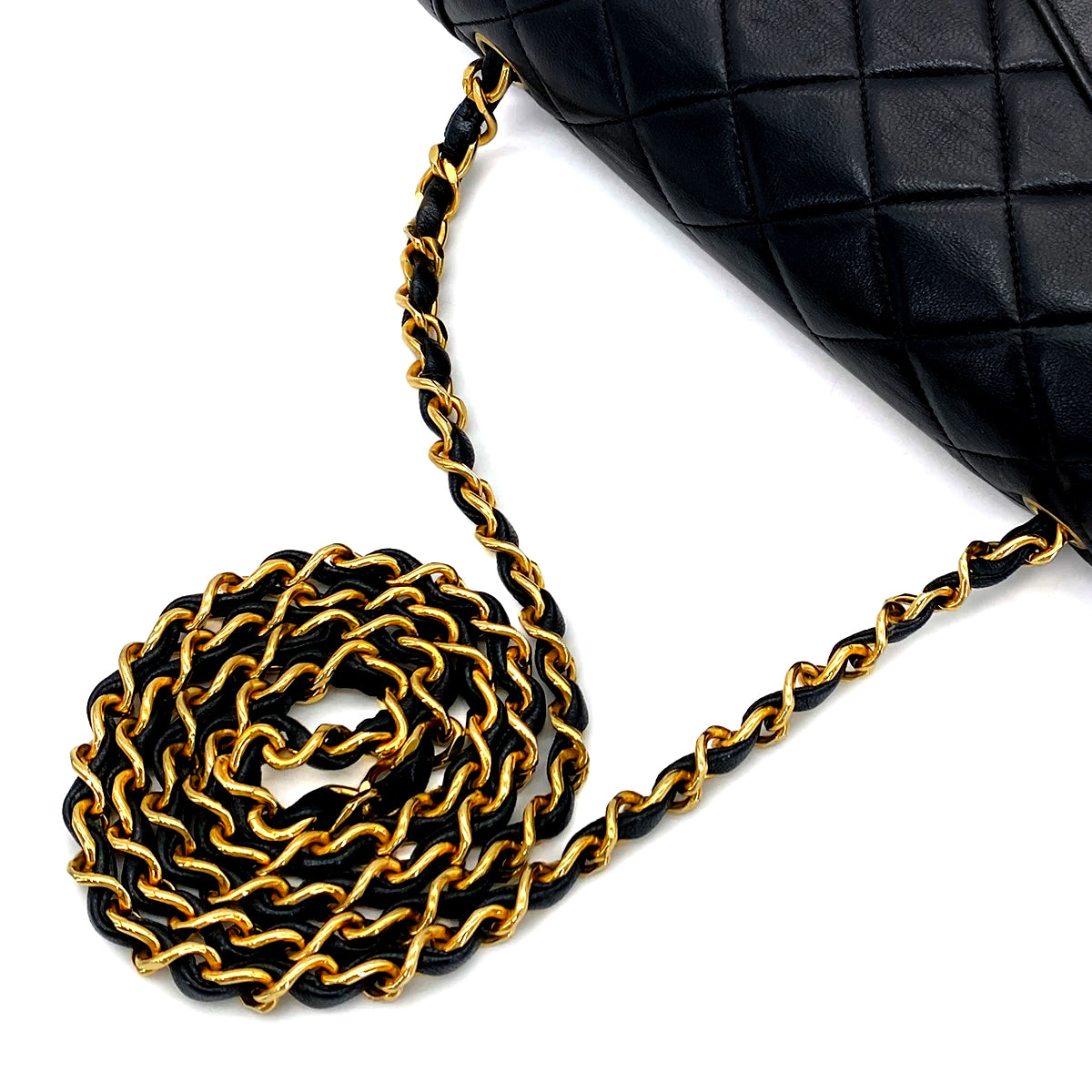 CHANEL MATELASSE CHAIN SHOULDER BAG BLACK LAMB SKIN 90272960