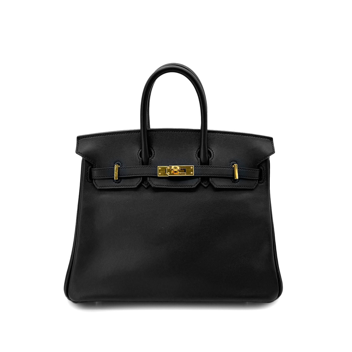 HERMES BIRKIN 25 BLACK SWIFT HAND BAG □R GHW 90272967
