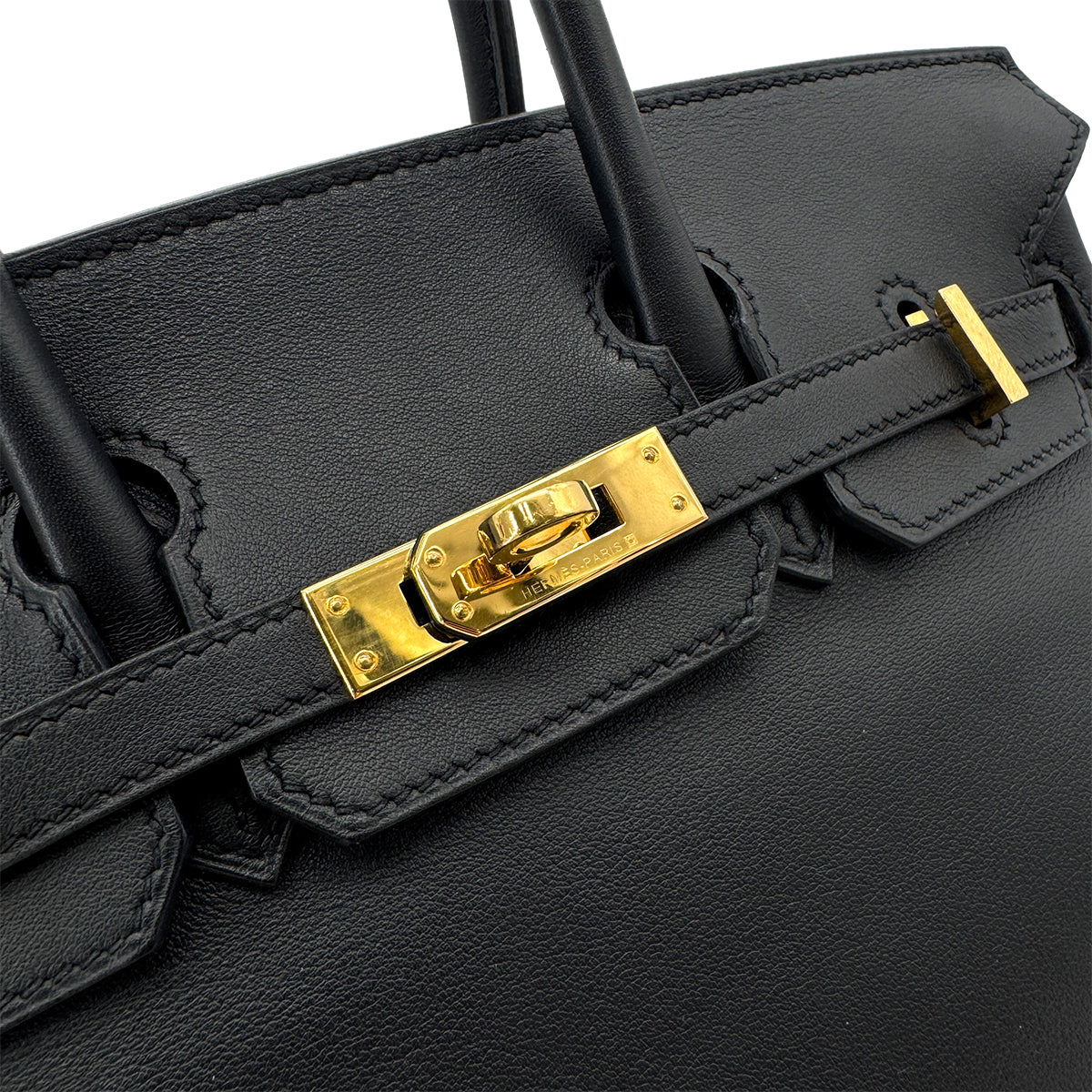 HERMES BIRKIN 25 BLACK SWIFT HAND BAG □R GHW 90272967