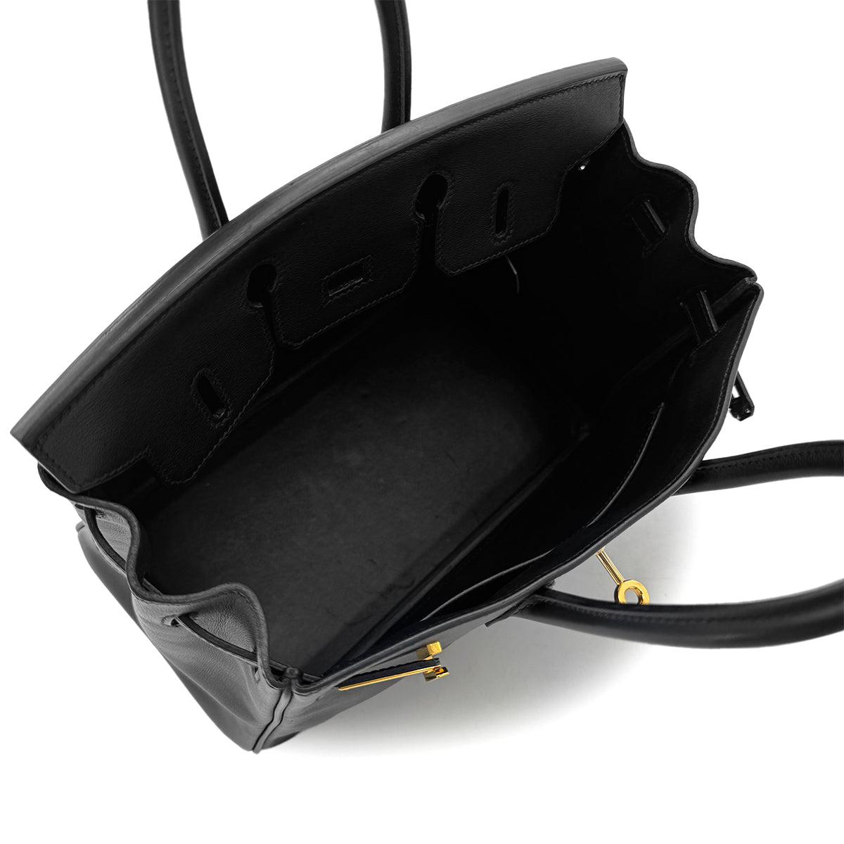 HERMES BIRKIN 25 BLACK SWIFT HAND BAG □R GHW 90272967