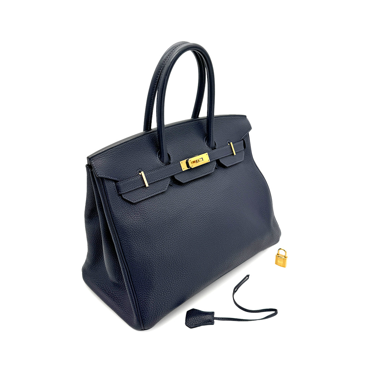 HERMES BIRKIN 35 BLUE NUIT TOGO HAND BAG X GHW 90272969