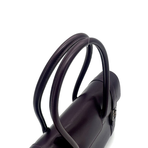 HERMES DRUG2 27 RAISIN BOX CALF HAND BAG □F SHW 90272984 - PURPOSE