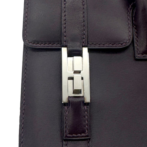 HERMES DRUG2 27 RAISIN BOX CALF HAND BAG □F SHW 90272984 - PURPOSE