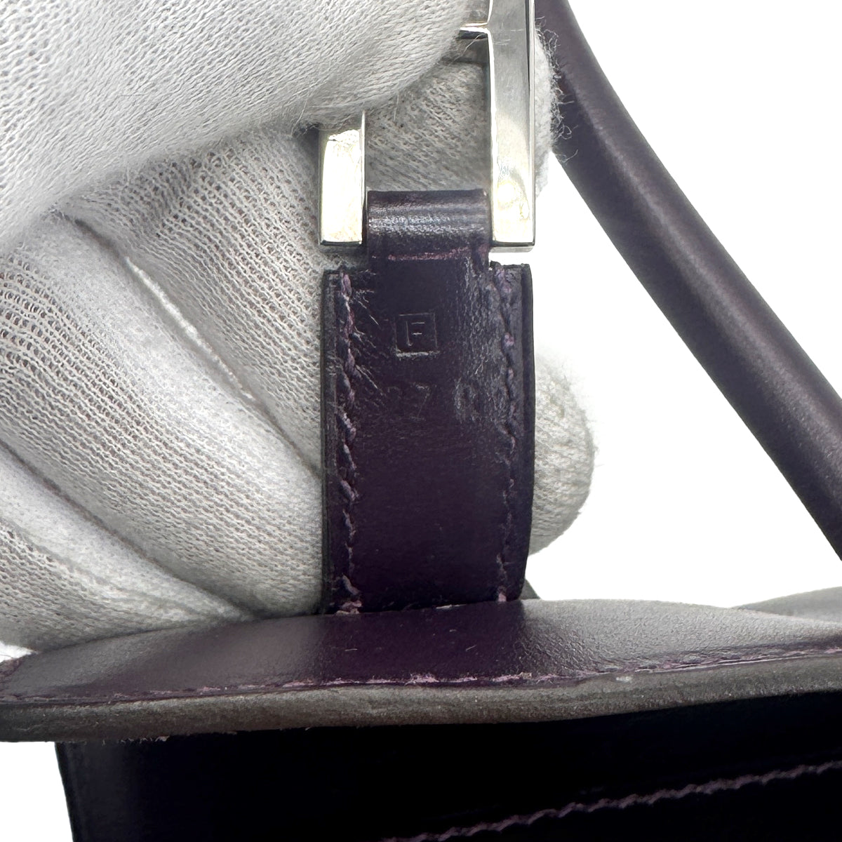 HERMES DRUG2 27 RAISIN BOX CALF HAND BAG □F SHW 90272984