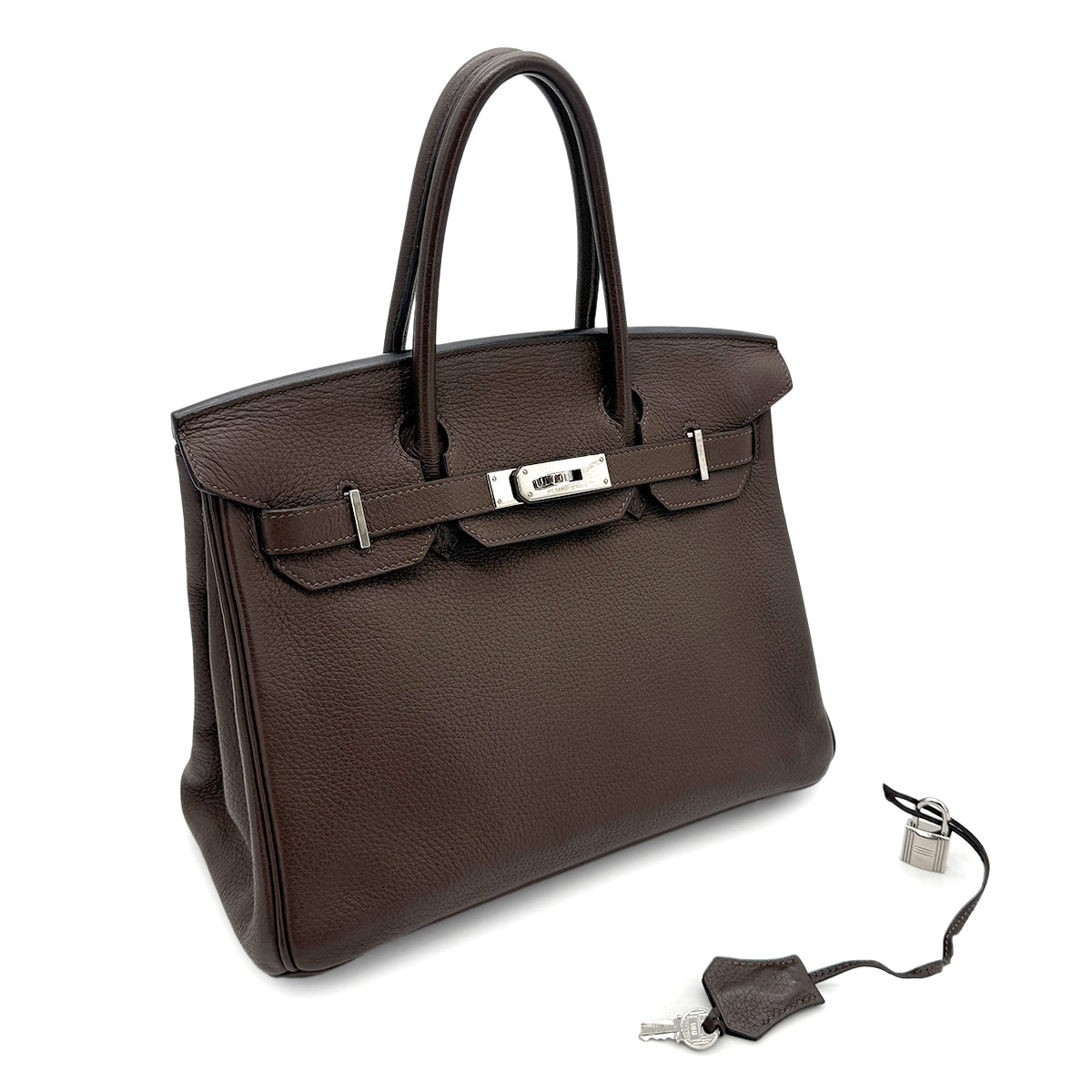 HERMES BIRKIN 30 CAFE TAURILLON CLEMENCE HAND BAG ▢M SHW 90272985