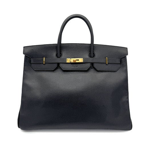 HERMES BIRKIN 40 BLACK ARDENNES HAND BAG □Z GHW 90272991