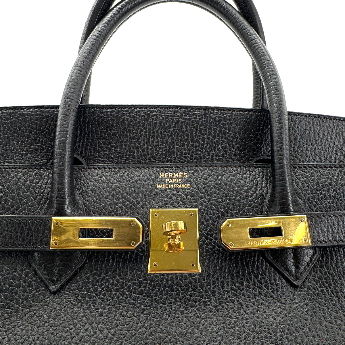 HERMES BIRKIN 40 BLACK ARDENNES HAND BAG □Z GHW 90272991