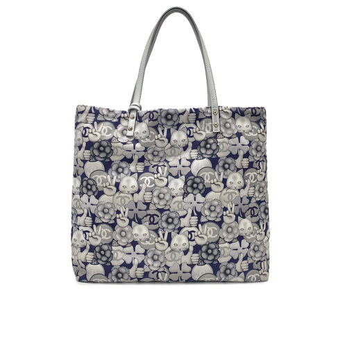 CHANEL CHOUPETTE CAT PRINT TOTE BAG GRAY 90273008 - PURPOSE