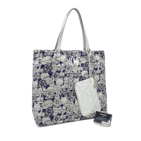 CHANEL CHOUPETTE CAT PRINT TOTE BAG GRAY 90273008 - PURPOSE