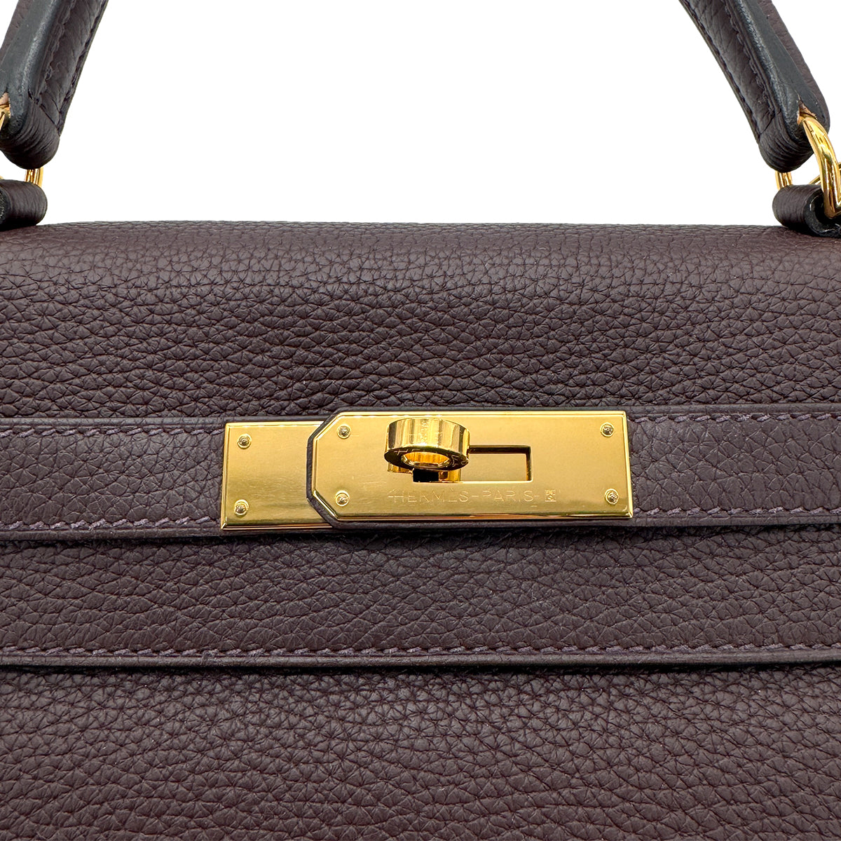 HERMES KELLY 28 RETOURNE ROUGE SELLIER TOGO HAND SHOULDER BAG Z GHW 90273063