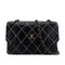 CHANEL VINTAGE WILD STITCH CHAIN SHOULDER BAG BLACK LEATHER 90273066 - PURPOSE
