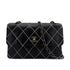CHANEL VINTAGE WILD STITCH CHAIN SHOULDER BAG BLACK LEATHER 90273066 - PURPOSE