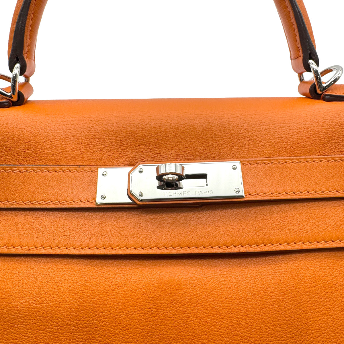 HERMES KELLY 28 RETOURNE ORANGE VEAU GULLIVER HAND SHOULDER BAG □I SHW 90273069
