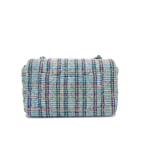 CHANEL MINI MATELASSE CHAIN SHOULDER BAG BLUE TWEED 90273071 - PURPOSE
