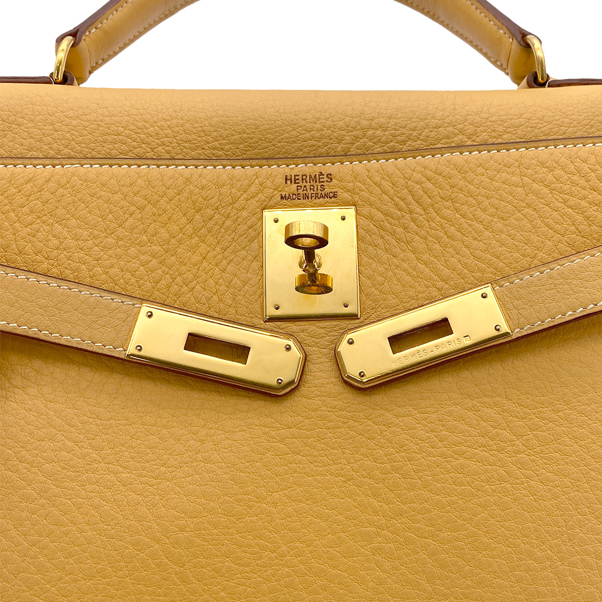 HERMES KELLY 32 RETOURNE NATURAL FJORD HAND SHOULDER BAG □B GHW 90273075