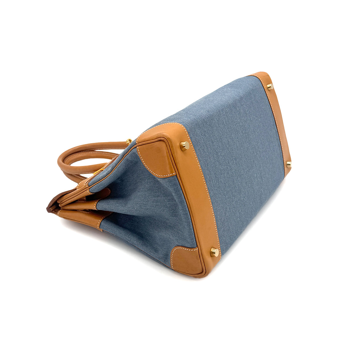 HERMES BIRKIN 35 BLUE JEAN NATURAL TOILET JEAN VALENIA HAND BAG □A GHW 90273076