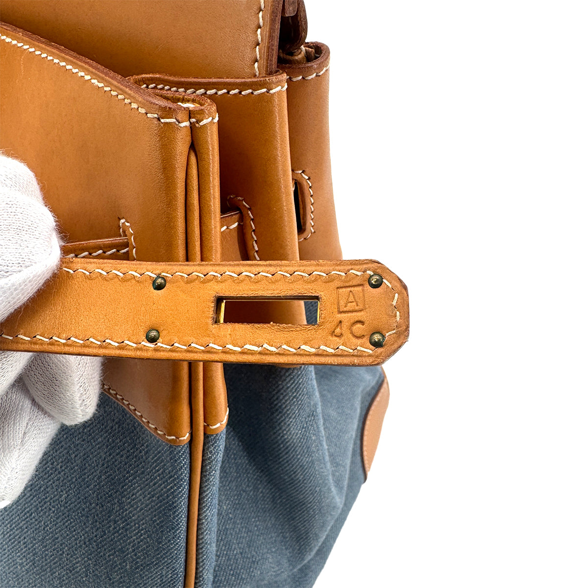 HERMES BIRKIN 35 BLUE JEAN NATURAL TOILET JEAN VALENIA HAND BAG □A GHW 90273076