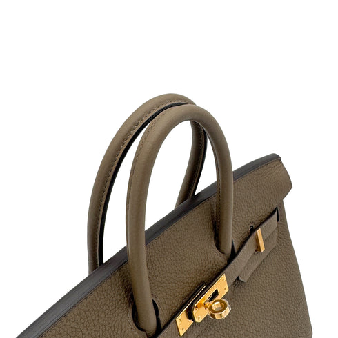 HERMES BIRKIN 25 VERSO TOUNDRA GRIS PERLE TOGO HAND BAG W GHW 90273375 - PURPOSE